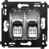 ДКС Компьютерная розетка RJ-45 в стену, кат.6 двойная, ДКС Компьютерная розетка RJ-45 в стену, кат.6 двойная,