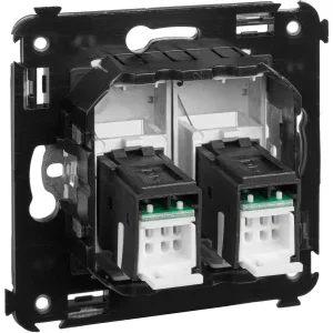 ДКС Компьютерная розетка RJ-45 в стену, кат.6 двойная, ДКС Компьютерная розетка RJ-45 в стену, кат.6 двойная,