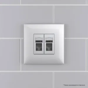 ДКС Компьютерная розетка RJ-45 в стену, кат.6 двойная, ДКС Компьютерная розетка RJ-45 в стену, кат.6 двойная,