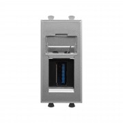 ДКС USB 3.0 розетка модульная, тип А-А, Avanti, закаленная сталь, 1 модуль 4404301 DKC