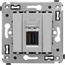 ДКС USB 3.0 розетка одинарная в стену, тип А-А, Avanti, закаленная сталь 4404303 DKC