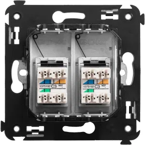 ДКС Телефонная розетка RJ-12 в стену двойная, Avanti, закаленная сталь 4404314 DKC ДКС Телефонная розетка RJ-12 в стену двойная, Avanti, закаленная сталь 4404314 DKC