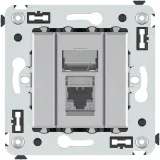 ДКС Компьютерная розетка RJ-45 в стену, кат.5e одинарная экранированная, Avanti, закаленная сталь 4404363 DKC