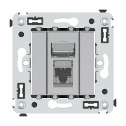 ДКС Компьютерная розетка RJ-45 в стену, кат.5e одинарная экранированная, Avanti, закаленная сталь 4404363 DKC