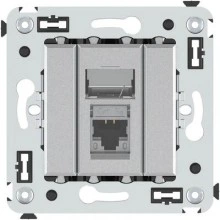 ДКС Компьютерная розетка RJ-45 в стену, кат.5e одинарная экранированная, Avanti, закаленная сталь 4404363 DKC