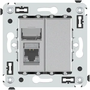 ДКС Компьютерная розетка RJ-45 в стену, кат.5e одинарная экранированная, Avanti, закаленная сталь 4404363 DKC ДКС Компьютерная розетка RJ-45 в стену, кат.5e одинарная экранированная, Avanti, закаленная сталь 4404363 DKC