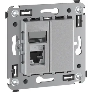 ДКС Компьютерная розетка RJ-45 в стену, кат.5e одинарная экранированная, Avanti, закаленная сталь 4404363 DKC ДКС Компьютерная розетка RJ-45 в стену, кат.5e одинарная экранированная, Avanti, закаленная сталь 4404363 DKC