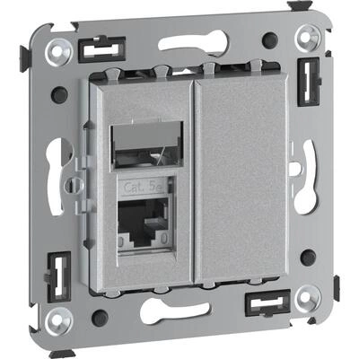 ДКС Компьютерная розетка RJ-45 в стену, кат.5e одинарная экранированная, Avanti, закаленная сталь 4404363 DKC ДКС Компьютерная розетка RJ-45 в стену, кат.5e одинарная экранированная, Avanti, закаленная сталь 4404363 DKC