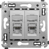 ДКС Компьютерная розетка RJ-45 в стену, кат.5e двойная экранированная, Avanti, закаленная сталь 4404364 DKC