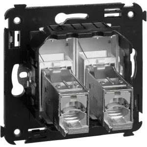 ДКС Компьютерная розетка RJ-45 в стену, кат.5e двойная экранированная, Avanti, закаленная сталь 4404364 DKC ДКС Компьютерная розетка RJ-45 в стену, кат.5e двойная экранированная, Avanti, закаленная сталь 4404364 DKC
