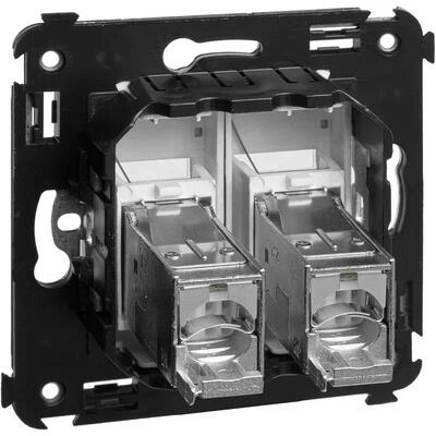 ДКС Компьютерная розетка RJ-45 в стену, кат.5e двойная экранированная, Avanti, закаленная сталь 4404364 DKC ДКС Компьютерная розетка RJ-45 в стену, кат.5e двойная экранированная, Avanti, закаленная сталь 4404364 DKC