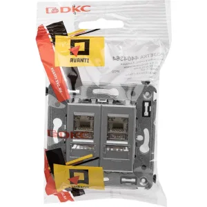 ДКС Компьютерная розетка RJ-45 в стену, кат.5e двойная экранированная, Avanti, закаленная сталь 4404364 DKC ДКС Компьютерная розетка RJ-45 в стену, кат.5e двойная экранированная, Avanti, закаленная сталь 4404364 DKC