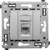 ДКС Компьютерная розетка RJ-45 в стену, кат.6 одинарная экранированная,"Avanti","Закаленная сталь" 4404393 DKC