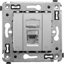 ДКС Компьютерная розетка RJ-45 в стену, кат.6 одинарная экранированная,"Avanti","Закаленная сталь" 4404393 DKC