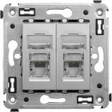ДКС Компьютерная розетка RJ-45 в стену, кат.6 двойная экранированная, Avanti, закаленная сталь 4404394 DKC