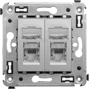ДКС Компьютерная розетка RJ-45 в стену, кат.6 двойная экранированная, Avanti, закаленная сталь 4404394 DKC ДКС Компьютерная розетка RJ-45 в стену, кат.6 двойная экранированная, Avanti, закаленная сталь 4404394 DKC