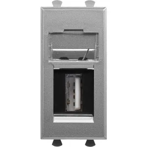 ДКС USB 2.0 розетка модульная, тип А-А, Avanti, закаленная сталь, 1 модуль 4404401 DKC ДКС USB 2.0 розетка модульная, тип А-А, Avanti, закаленная сталь, 1 модуль 4404401 DKC