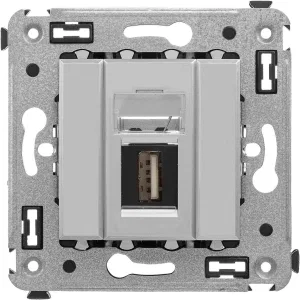 ДКС USB 2.0 розетка одинарная в стену, тип А-А, Avanti, закаленная сталь 4404403 DKC ДКС USB 2.0 розетка одинарная в стену, тип А-А, Avanti, закаленная сталь 4404403 DKC