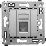 ДКС Компьютерная розетка RJ-45 в стену, кат.5e одинарная, Avanti, закаленная сталь 4404463 DKC