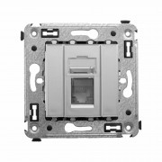 ДКС Компьютерная розетка RJ-45 в стену, кат.5e одинарная, Avanti, закаленная сталь 4404463 DKC