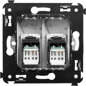 ДКС Компьютерная розетка RJ-45 в стену, кат.5e двойная, ДКС Компьютерная розетка RJ-45 в стену, кат.5e двойная,