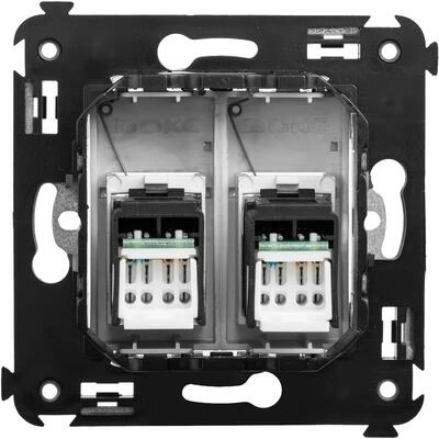 ДКС Компьютерная розетка RJ-45 в стену, кат.5e двойная, "Avanti","Закаленная сталь" 4404464 DKC ДКС Компьютерная розетка RJ-45 в стену, кат.5e двойная, "Avanti","Закаленная сталь" 4404464 DKC