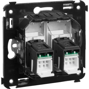 ДКС Компьютерная розетка RJ-45 в стену, кат.5e двойная, ДКС Компьютерная розетка RJ-45 в стену, кат.5e двойная,