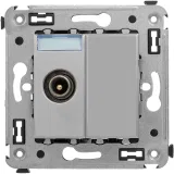 ДКС Розетка TV проходная в стену, Avanti, закаленная сталь 4404513 DKC