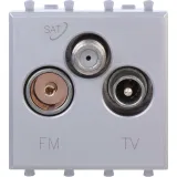 ДКС Розетка TV-FM-SAT модульная, Avanti, закаленная сталь, 2 модуля 4404532 DKC