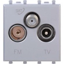 ДКС Розетка TV-FM-SAT модульная, Avanti, закаленная сталь, 2 модуля 4404532 DKC
