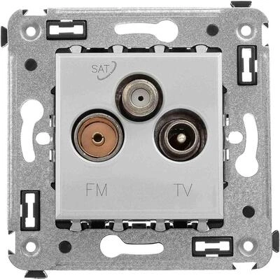 ДКС Розетка TV-FM-SAT в стену, Avanti, закаленная сталь 4404533 DKC