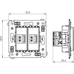 ДКС USB зарядное устройство в стену 2.1 А, Avanti, закаленная сталь 4404543 DKC ДКС USB зарядное устройство в стену 2.1 А, Avanti, закаленная сталь 4404543 DKC