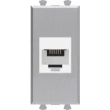 ДКС Телефонная розетка RJ-12 без шторки модульная, Avanti, закаленная сталь, 1 модуль 4404611 DKC