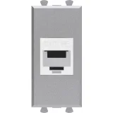 ДКС Компьютерная розетка RJ-45 без шторки модульная, кат.5е, Avanti, закаленная сталь, 1 модуль 4404661 DKC