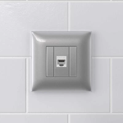 ДКС Компьютерная розетка RJ-45 без шторки в стену, кат.5е одинарная, Avanti, закаленная сталь 4404663 DKC ДКС Компьютерная розетка RJ-45 без шторки в стену, кат.5е одинарная, Avanti, закаленная сталь 4404663 DKC
