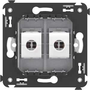 ДКС Компьютерная розетка RJ-45 без шторки в стену, кат.5е двойная, Avanti, закаленная сталь 4404664 DKC ДКС Компьютерная розетка RJ-45 без шторки в стену, кат.5е двойная, Avanti, закаленная сталь 4404664 DKC