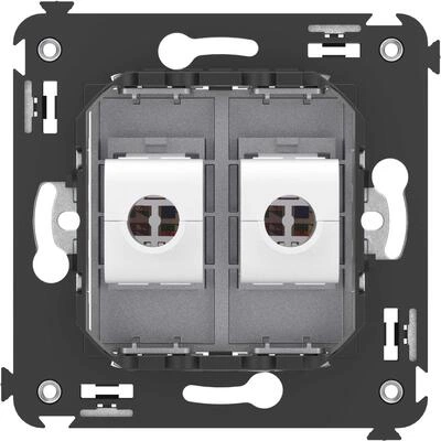 ДКС Компьютерная розетка RJ-45 без шторки в стену, кат.5е двойная, Avanti, закаленная сталь 4404664 DKC ДКС Компьютерная розетка RJ-45 без шторки в стену, кат.5е двойная, Avanti, закаленная сталь 4404664 DKC