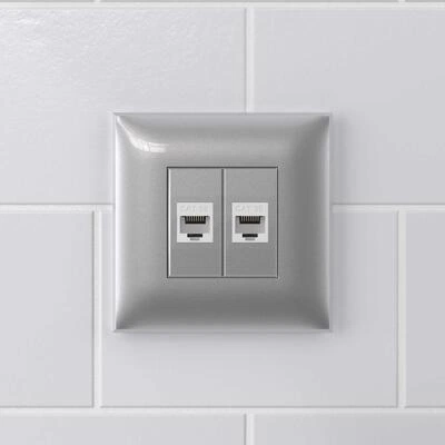 ДКС Компьютерная розетка RJ-45 без шторки в стену, кат.5е двойная, Avanti, закаленная сталь 4404664 DKC ДКС Компьютерная розетка RJ-45 без шторки в стену, кат.5е двойная, Avanti, закаленная сталь 4404664 DKC