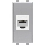 ДКС Компьютерная розетка RJ-45 без шторки модульная, кат.6А, Avanti, закаленная сталь, 1 модуль 4404671 DKC