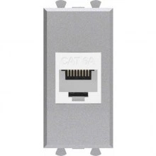 ДКС Компьютерная розетка RJ-45 без шторки модульная, кат.6А, Avanti, закаленная сталь, 1 модуль 4404671 DKC
