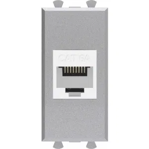 ДКС Компьютерная розетка RJ-45 без шторки модульная, кат.6А, Avanti, закаленная сталь, 1 модуль 4404671 DKC ДКС Компьютерная розетка RJ-45 без шторки модульная, кат.6А, Avanti, закаленная сталь, 1 модуль 4404671 DKC