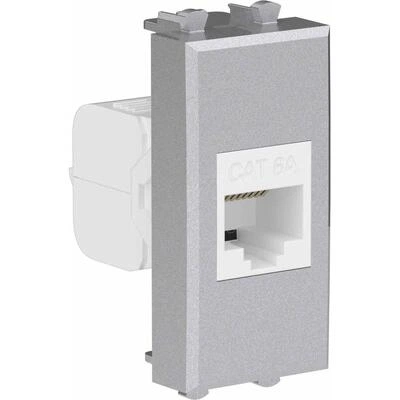ДКС Компьютерная розетка RJ-45 без шторки модульная, кат.6А, Avanti, закаленная сталь, 1 модуль 4404671 DKC ДКС Компьютерная розетка RJ-45 без шторки модульная, кат.6А, Avanti, закаленная сталь, 1 модуль 4404671 DKC