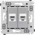 ДКС Компьютерная розетка RJ-45 без шторки в стену, кат.6А двойная, Avanti, закаленная сталь 4404674 DKC ДКС Компьютерная розетка RJ-45 без шторки в стену, кат.6А двойная, Avanti, закаленная сталь 4404674 DKC