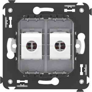 ДКС Компьютерная розетка RJ-45 без шторки в стену, кат.6А двойная, Avanti, закаленная сталь 4404674 DKC ДКС Компьютерная розетка RJ-45 без шторки в стену, кат.6А двойная, Avanti, закаленная сталь 4404674 DKC