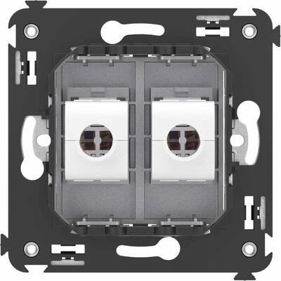 ДКС Компьютерная розетка RJ-45 без шторки в стену, кат.6А двойная, Avanti, закаленная сталь 4404674 DKC ДКС Компьютерная розетка RJ-45 без шторки в стену, кат.6А двойная, Avanti, закаленная сталь 4404674 DKC