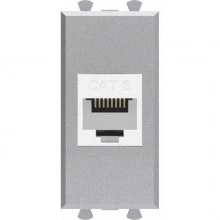 ДКС Компьютерная розетка RJ-45 без шторки модульная, кат.6, Avanti, закаленная сталь, 1 модуль 4404691 DKC