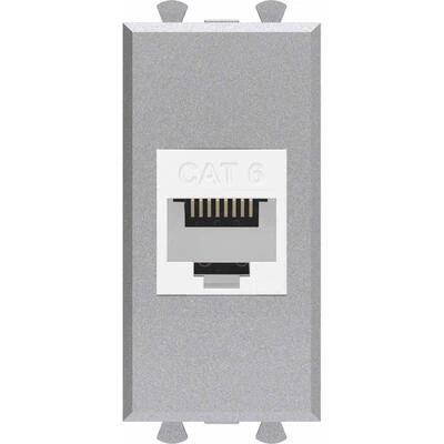 ДКС Компьютерная розетка RJ-45 без шторки модульная, кат.6, Avanti, закаленная сталь, 1 модуль 4404691 DKC