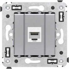 ДКС Компьютерная розетка RJ-45 без шторки в стену, кат.6 одинарная, Avanti, закаленная сталь 4404693 DKC