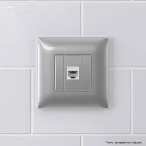 ДКС Компьютерная розетка RJ-45 без шторки в стену, кат.6 одинарная, Avanti, закаленная сталь 4404693 DKC ДКС Компьютерная розетка RJ-45 без шторки в стену, кат.6 одинарная, Avanti, закаленная сталь 4404693 DKC