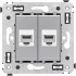 ДКС Компьютерная розетка RJ-45 без шторки в стену, кат.6 двойная, Avanti, закаленная сталь 4404694 DKC ДКС Компьютерная розетка RJ-45 без шторки в стену, кат.6 двойная, Avanti, закаленная сталь 4404694 DKC